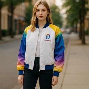 NWT Disney Parks Disneyland Pastel Bomber Jacket